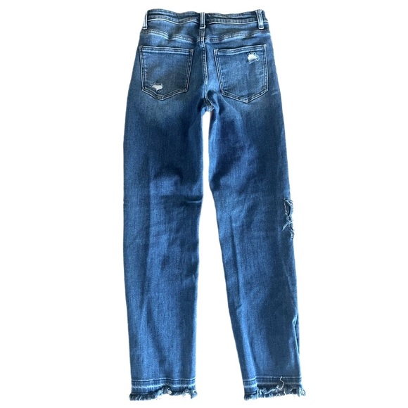 NWOT Vervet High Rise Cris Cross Button Fly Released Hem Jeans in Medium Wash 27 - Picture 6 of 10